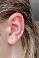 NATURE Renkli Kalp Taşlı Rose Gold Piercing